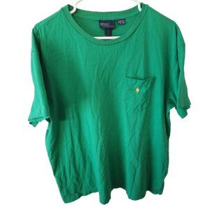 Polo Ralph Lauren Green T-Shirt Size L 100% Cotton Pocket Logo